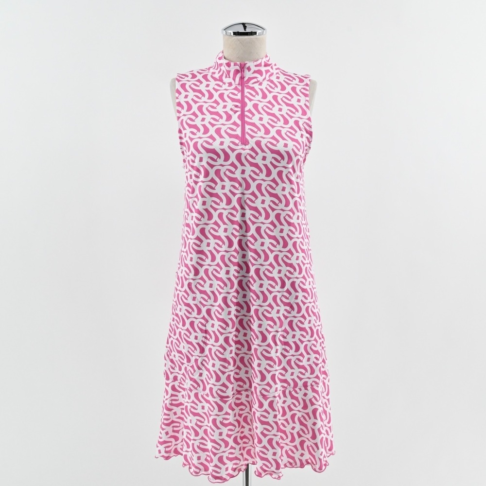 Gottex Studio Geo‎ Pink Sleeveless Dress Size M Athletic Pickleball Tennis Golf